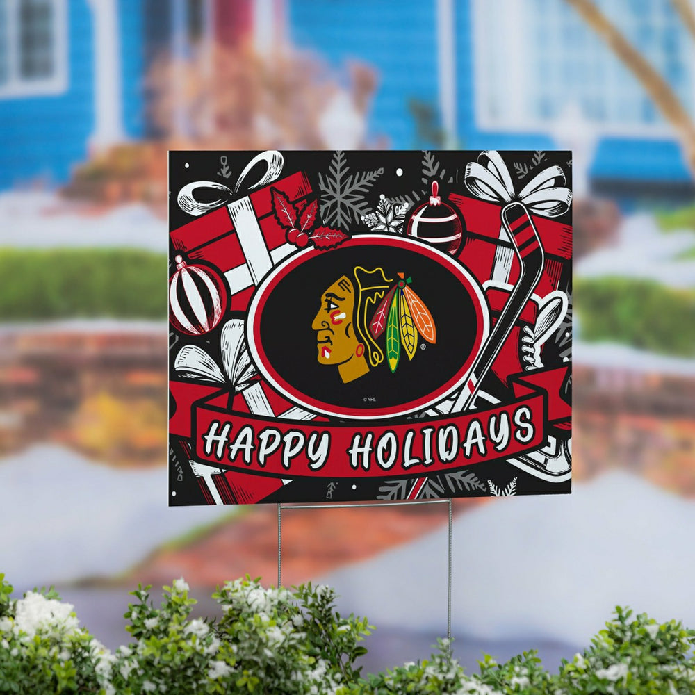 Chicago Blackhawks Yard Sign, Holiday - NHL Home