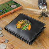 Chicago Blackhawks Black Bi-Fold Embroidered Wallet w/ RFID Blocking - NHL Home