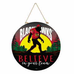 Chicago Blackhawks Bigfoot Round Door Décor with Hanging Rope, 18x18 - NHL Home