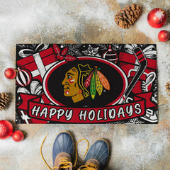 Chicago Blackhawks Holiday PVC Mat, 28"x16" - NHL