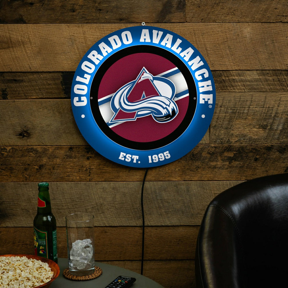 Colorado Avalanche, Metal Lite, Round - NHL