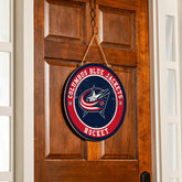 Columbus Blue Jackets Round Door Décor with Hanging Rope, 18x18 - NHL Home