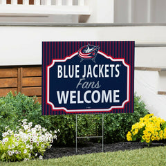 Columbus Blue Jackets Coroplast Yard Sign, "Fans Welcome" - NHL Home