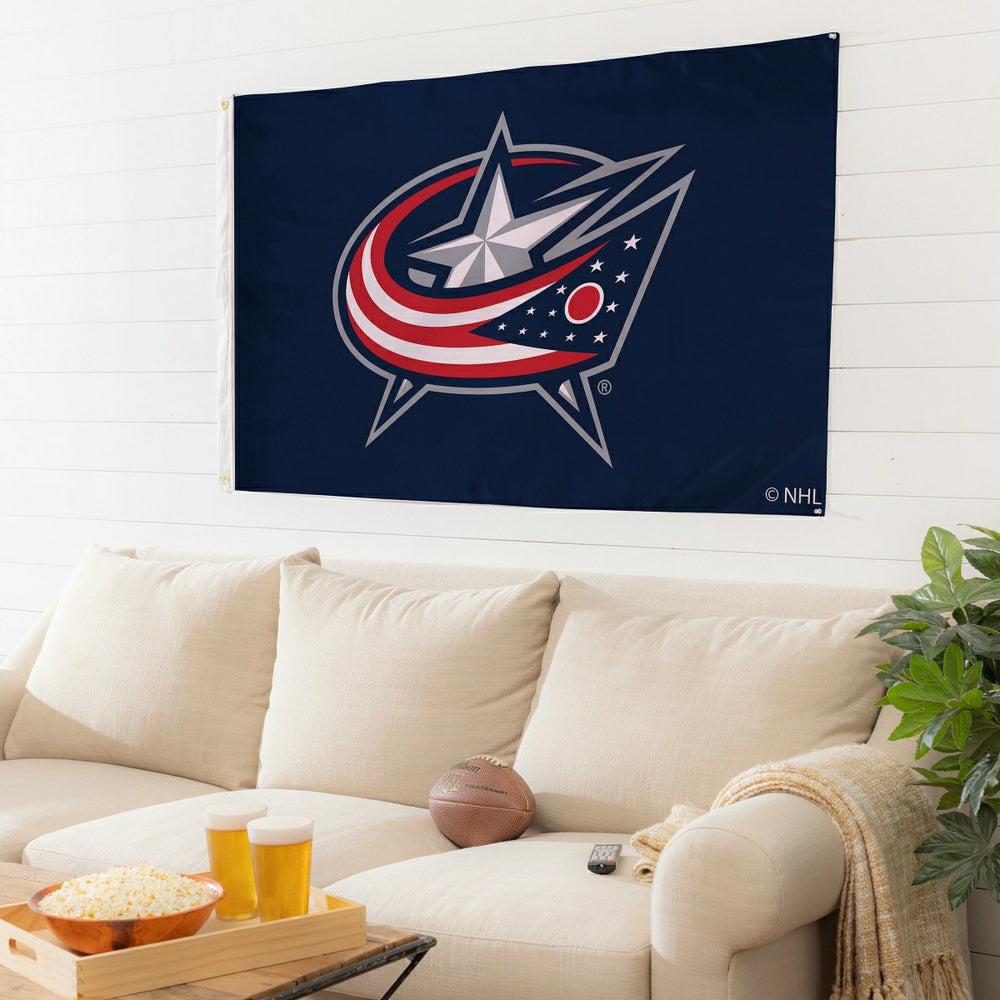 Columbus Blue Jackets Single Sided Flag with 2 Grommets, 3'x5' - NHL Home