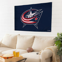 Columbus Blue Jackets Single Sided Flag with 2 Grommets, 3'x5' - NHL Home