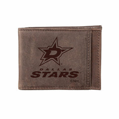 Front Pocket Wallet w/ RFID Blocking, Dallas Stars, Brown - NHL Home