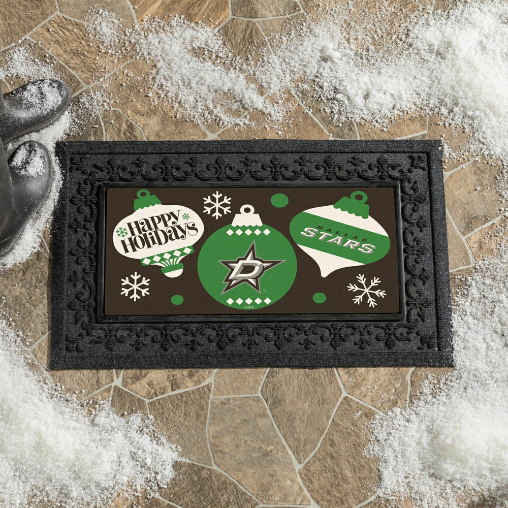 Dallas Stars Holiday Flocked Coir Sassafras Switch Mat, 22"x10" - NHL