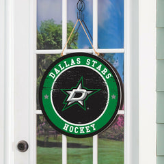 Dallas Stars Round Door Décor with Hanging Rope, 18x18 - NHL Home