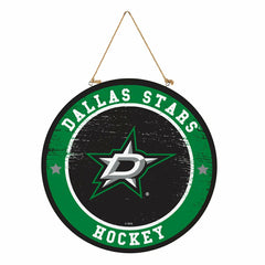 Dallas Stars Round Door Décor with Hanging Rope, 18x18 - NHL Home