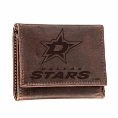 Dallas Stars, Tri-Fold Wallet, Brown, CH, 100% Genuine Leather - NHL Home