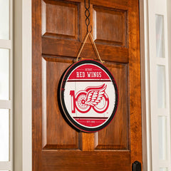 Detroit Red Wings,100 Anniversary Round Door Decor with Hanging Rope, - NHL Home