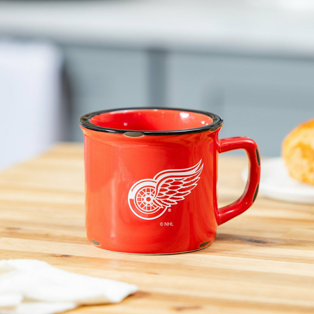 Detroit Red Wings Ceramic Camp Cup with Enamel Finish, 14oz - NHL Home