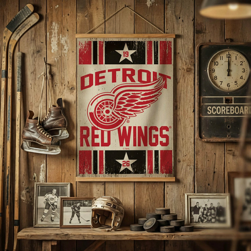 Detroit Red Wings, Canvas Wall Tapestry, Medium, 36x24 - NHL Home