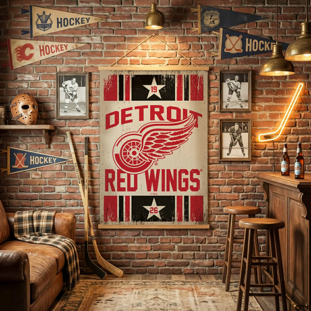 Detroit Red Wings, Canvas Wall Tapestry, Large, 54x36 - NHL Home
