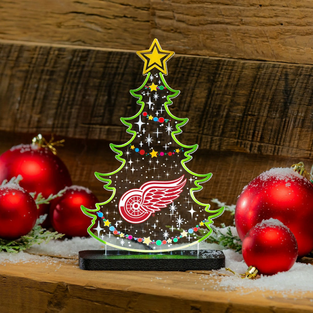 Detroit Red Wings Hockey Holiday Tree Desklite LED Decor - NHL Home