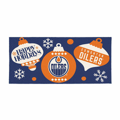Edmonton Oilers Holiday Flocked Coir Sassafras Switch Mat, 22"x10" - NHL