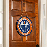 Edmonton Oilers Round Door Décor with Hanging Rope, 18x18 - NHL Home