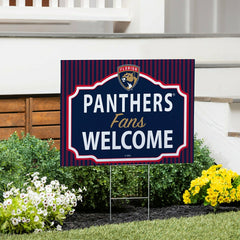 Florida Panthers Coroplast Yard Sign, "Fans Welcome" - NHL Home