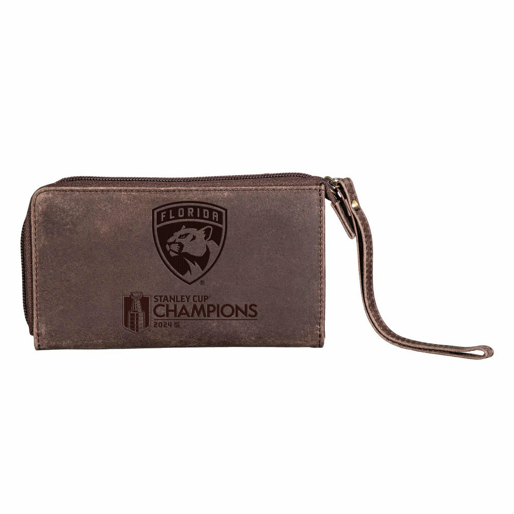 Florida Panthers Wristlet Wallet, Brown, SC24 Champions - NHL Home