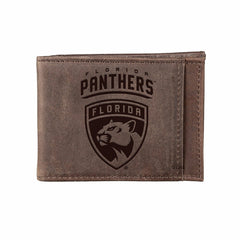 Front Pocket Wallet w/ RFID Blocking, Florida Panthers, Brown - NHL Home