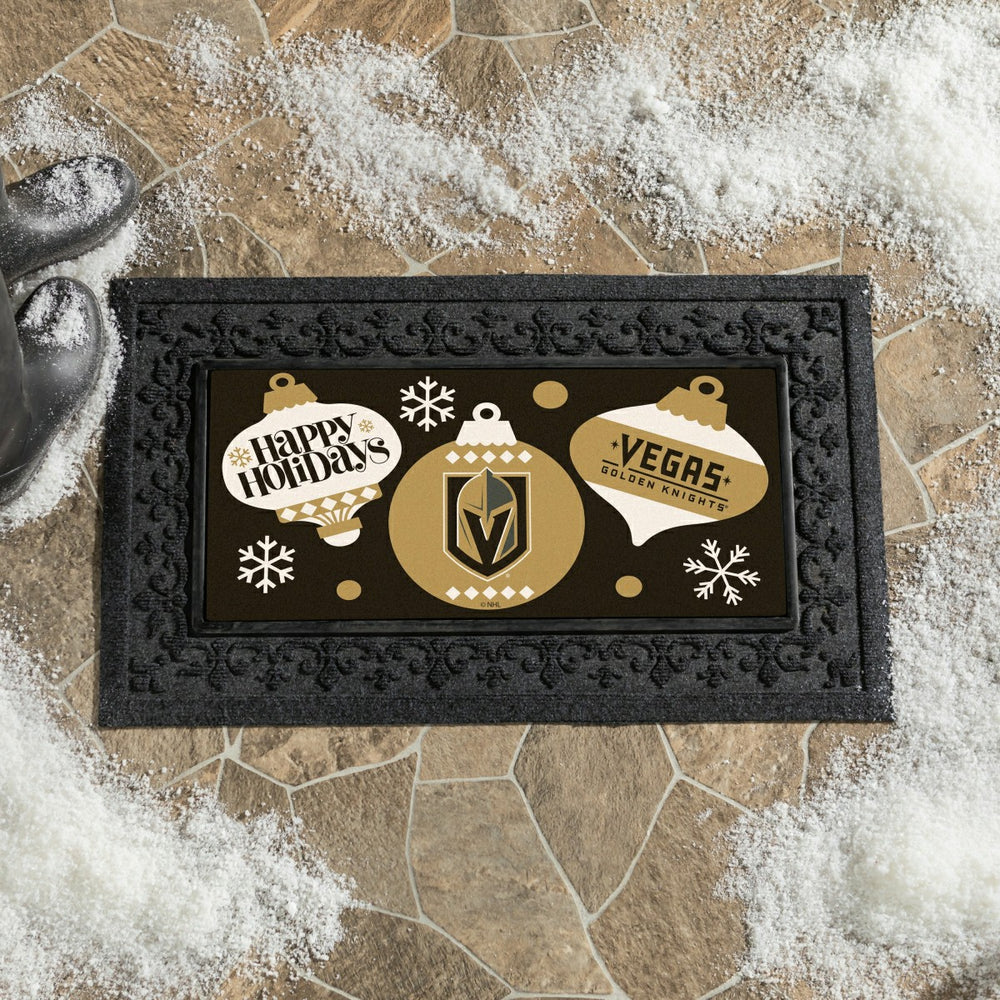 Vegas Golden Knights Holiday Flocked Coir Sassafras Switch Mat, 22"x10 - NHL