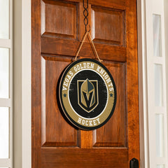 Vegas Golden Knights Round Door Décor with Hanging Rope, 18x18 - NHL Home