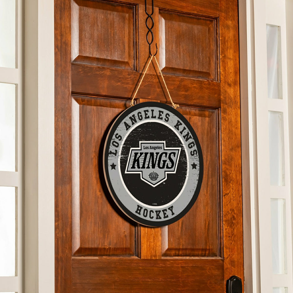 Los Angeles Kings Round Door Décor with Hanging Rope, 18x18 - NHL Home