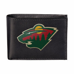 Minnesota Wild Black Bi-Fold Embroidered Wallet w/ RFID Blocking - NHL Home