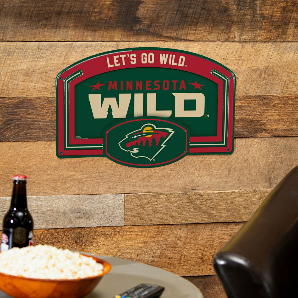 Minnesota Wild USA Embossed Steel Wall Sign, 11" x 17" - NHL Home