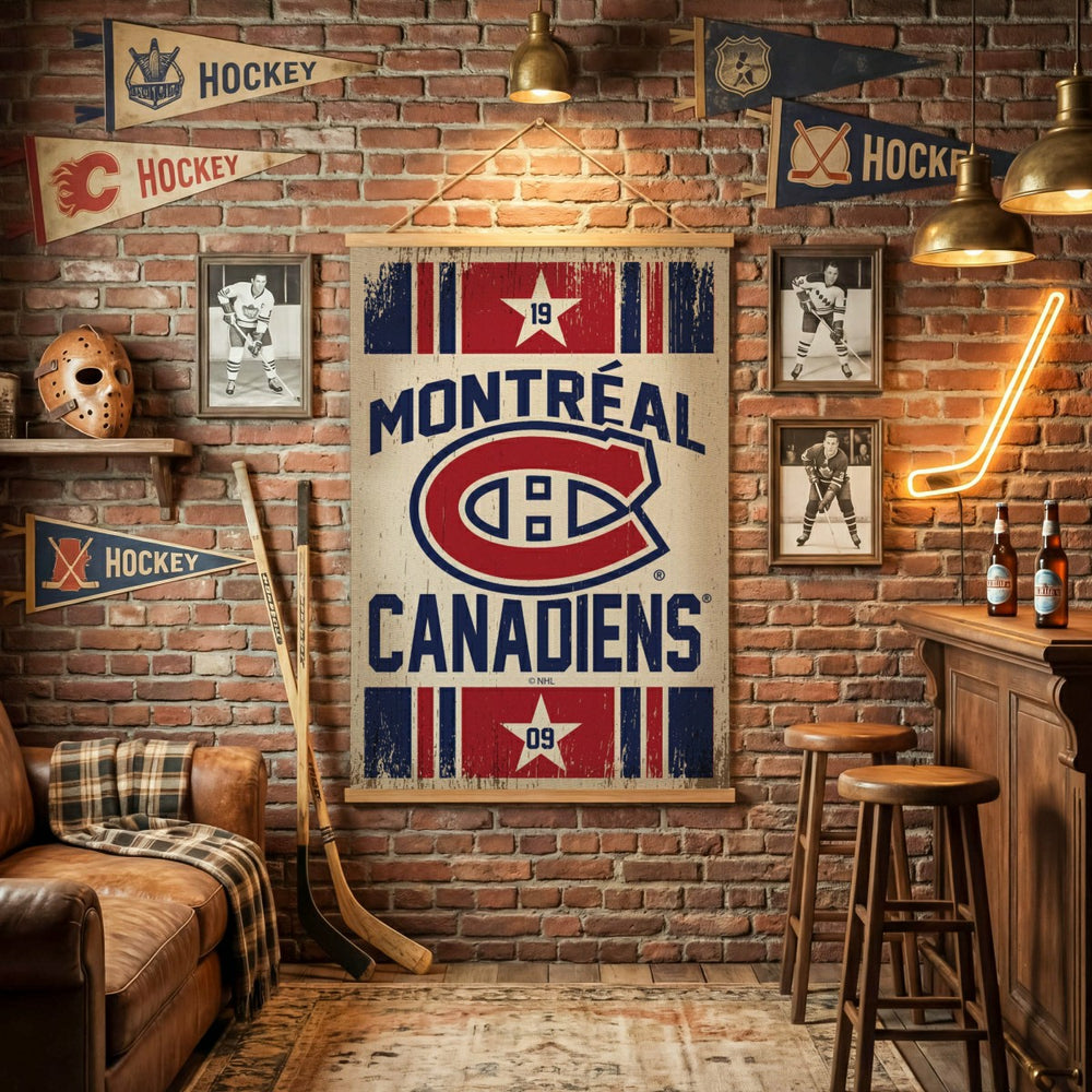 Montreal Canadiens, Canvas Wall Tapestry, Large, 54x36 - NHL Home