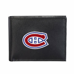 Montreal Canadiens Black Bi-Fold Embroidered Wallet w/ RFID Blocking - NHL Home