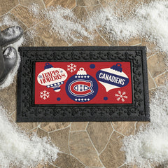 Montreal Canadiens Holiday Flocked Coir Sassafras Switch Mat, 22"x10" - NHL