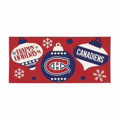 Montreal Canadiens Holiday Flocked Coir Sassafras Switch Mat, 22"x10" - NHL