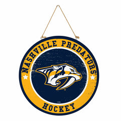 Nashville Predators Round Door Décor with Hanging Rope, 18x18 - NHL Home