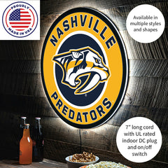 LED Wall Decor, Round, Nashville Predators - NHL Home