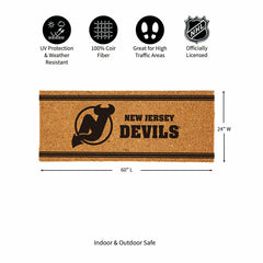 New Jersey Devils Extra Large One Color Coir Mat, 60"x24" - NHL