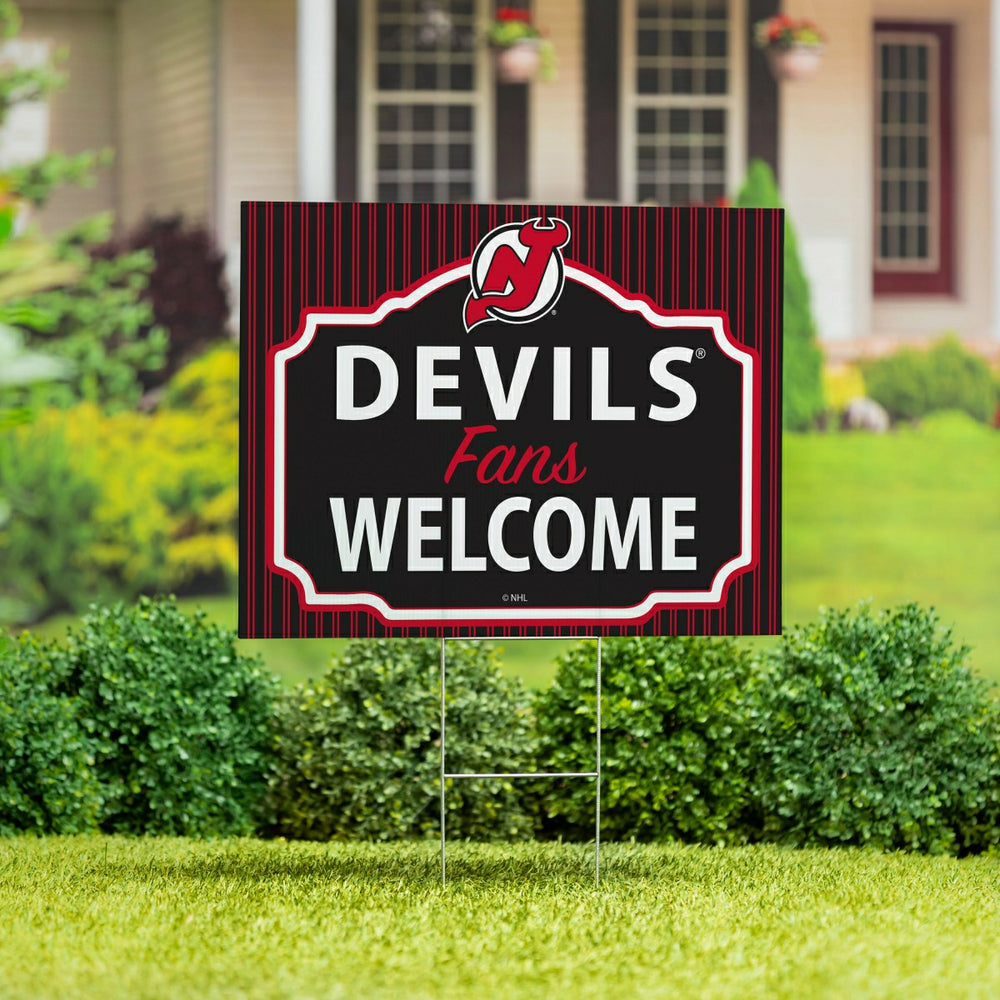 New Jersey Devils Coroplast Yard Sign, "Fans Welcome" - NHL Home