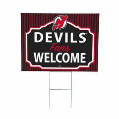 New Jersey Devils Coroplast Yard Sign, "Fans Welcome" - NHL Home