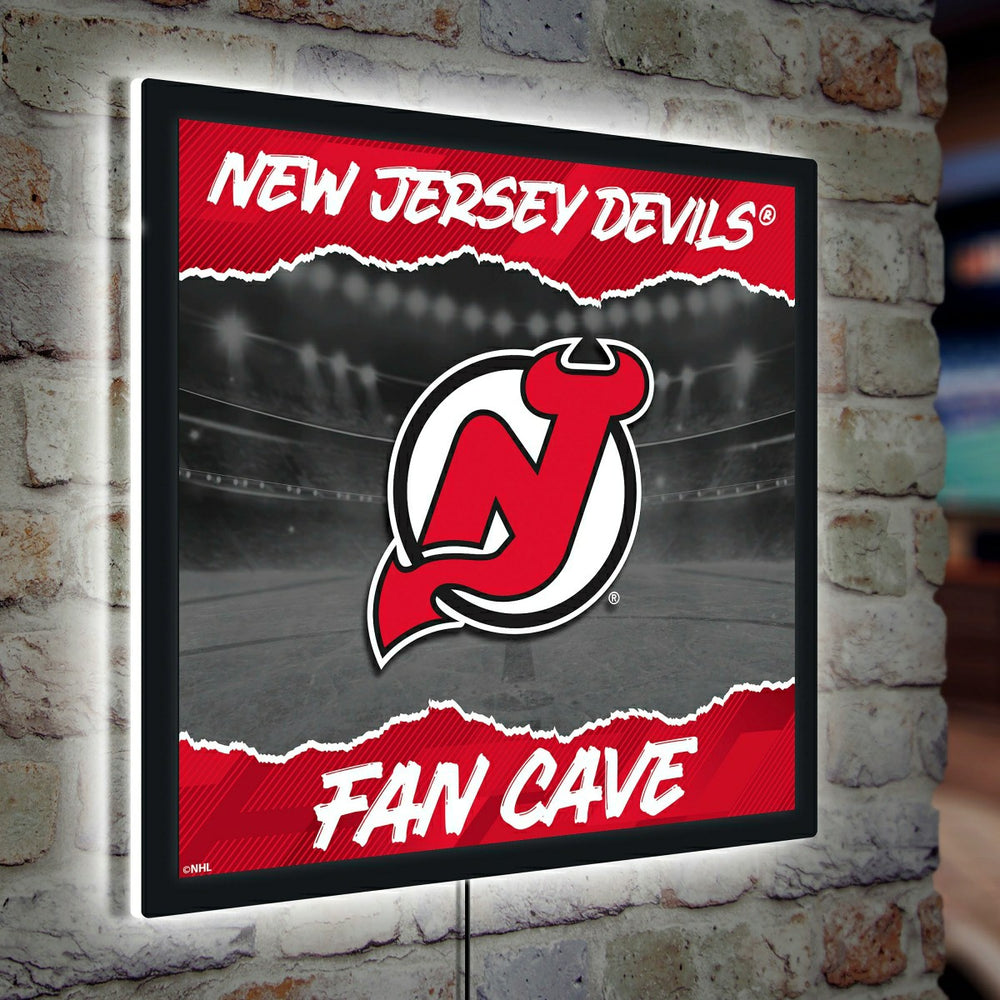 New Jersey Devils 23"H x 23"L LED Wall Decor, Edgelite, Square - NHL