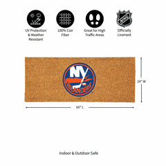 New York Islanders Extra Large Full Color Coir Mat, 60"x24" - NHL