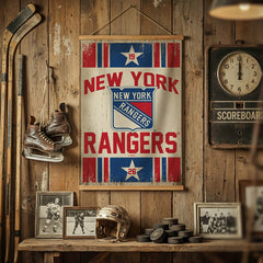 New York Rangers, Canvas Wall Tapestry, Medium, 36x24 - NHL Home