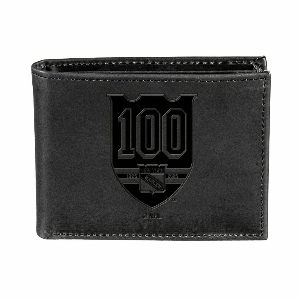 New York Rangers, 100 Anniversary Wallet, Bi-fold, Black - NHL Home