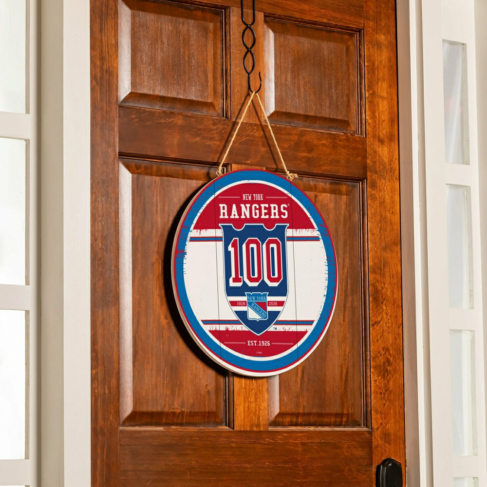 New York Rangers,100 Anniversary Round Door Decor with Hanging Rope, 1 - NHL Home