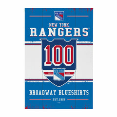 New York Rangers,100 Anniversary Wood Wall Sign, 16x24 - NHL Home