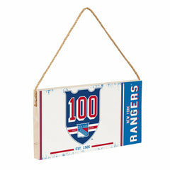 New York Rangers,100 Anniversary Wood Wall Sign, 6x11 - NHL Home