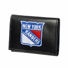 New York Rangers Black Tri-Fold Embroidered Wallet w/ RFID Blocking - NHL Home