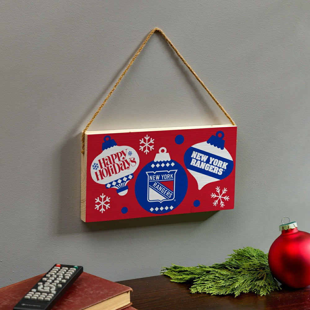 New York Rangers Holiday Wood Wall Sign, 6x11 - NHL Home