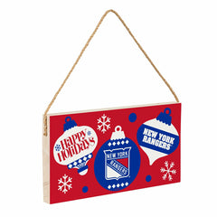 New York Rangers Holiday Wood Wall Sign, 6x11 - NHL Home