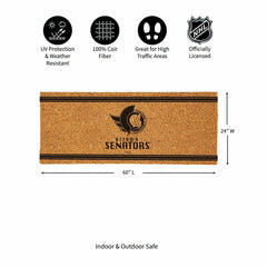 Ottawa Senators Extra Large One Color Coir Mat, 60"x24" - NHL