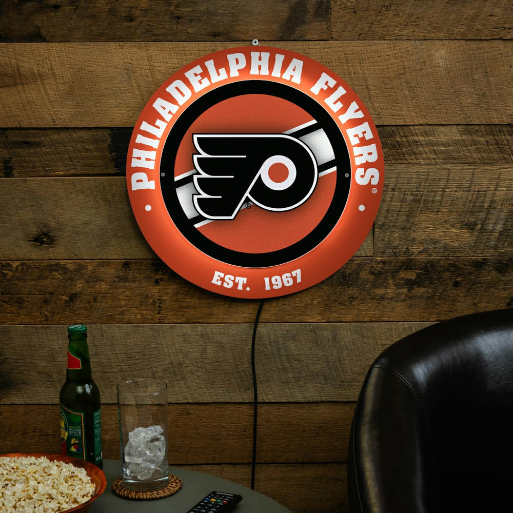 Philadelphia Flyers, Metal Lite, Round - NHL